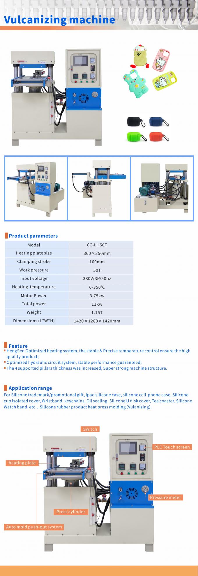 Rubber Keychain Vulcanizing Machine operation view
