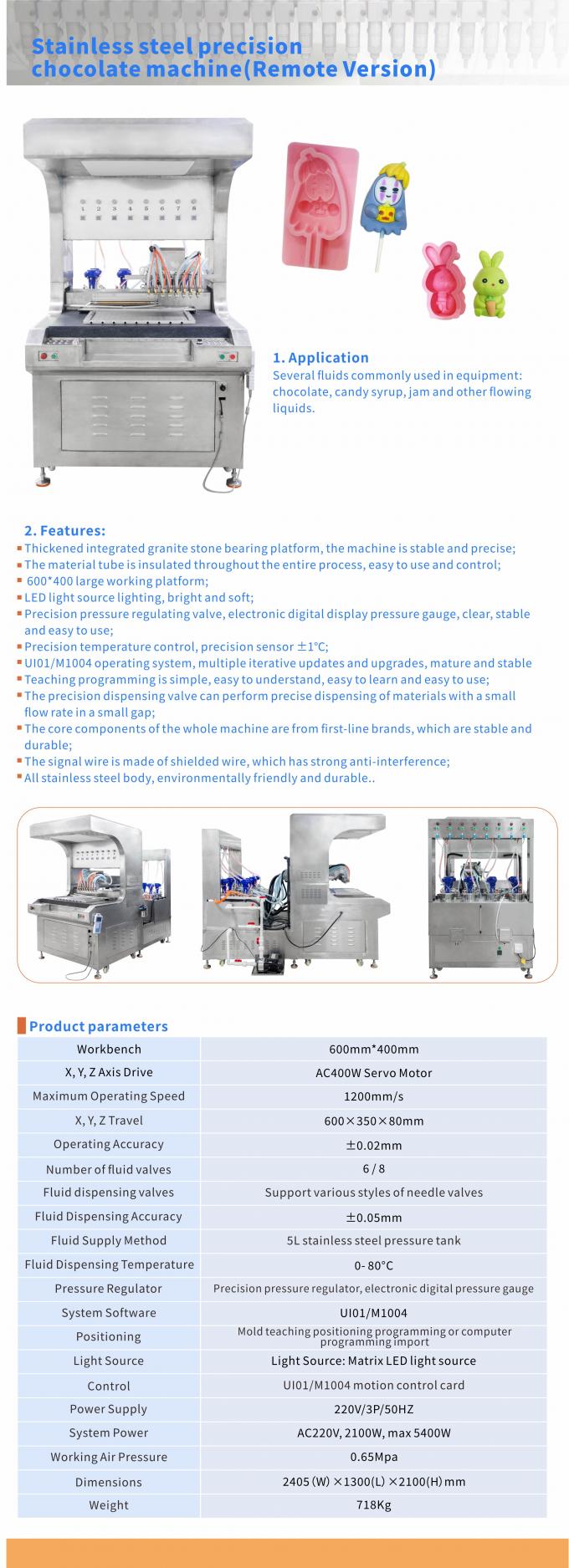 Chocolate Decorating Machine side view showing dimensions